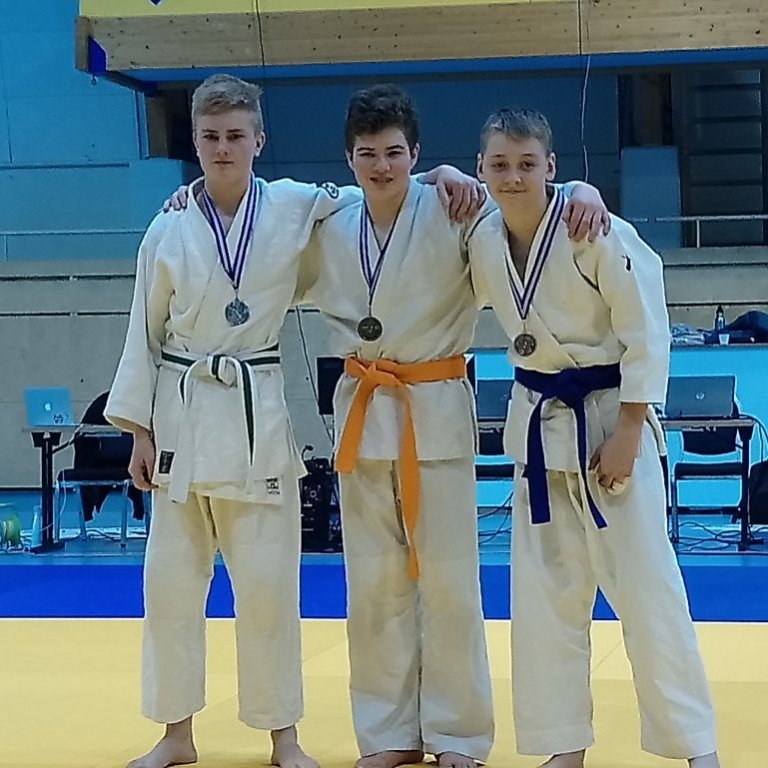 Frá Vormóti JSÍ fyrir yngri flokka 2019. Flokkur drengja í U15-60. Arnór Freyr Fjólmundsson með silfurverðlaunin lengst til vinstri. Mynd: Einar Örn Hreinsson.