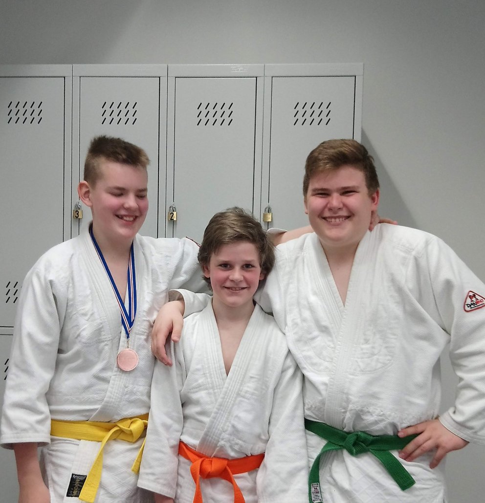 Keppendur á Íslandsmóti JSÍ yngri flokka 2019. Frá vinstri: Veigar Þór Sigurðarson, Haukur Rafn Sigu…