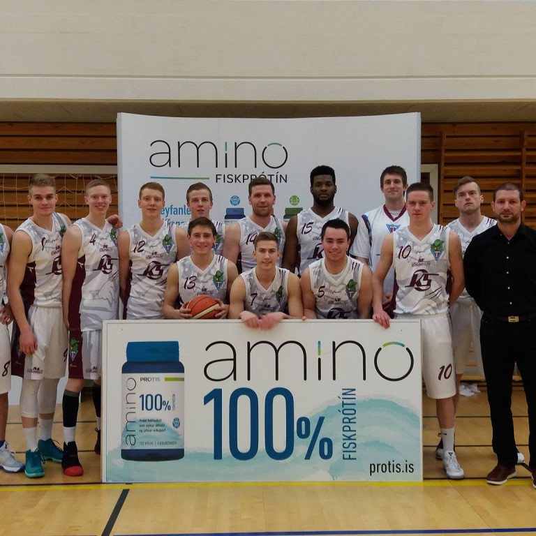 Amino Fiskprótein styður strákana. Mynd: Íris Björk Marteinsdóttir.