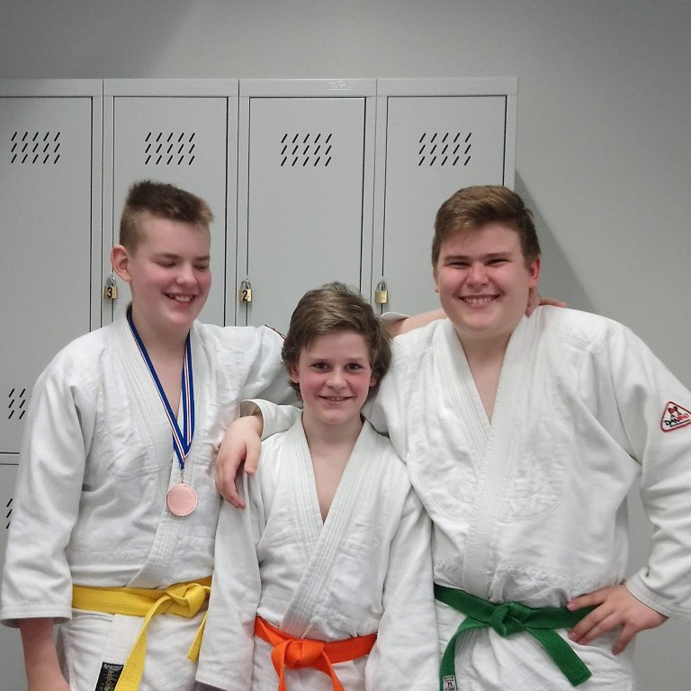 Keppendur á Íslandsmóti JSÍ yngri flokka 2019. Frá vinstri: Veigar Þór Sigurðarson, Haukur Rafn Sigu…